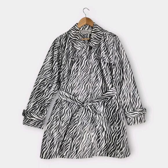 Chico's Jackets & Blazers - Chico's Belted Jacket Safari Stripes Sz XL (3) Gray White Zebra Print